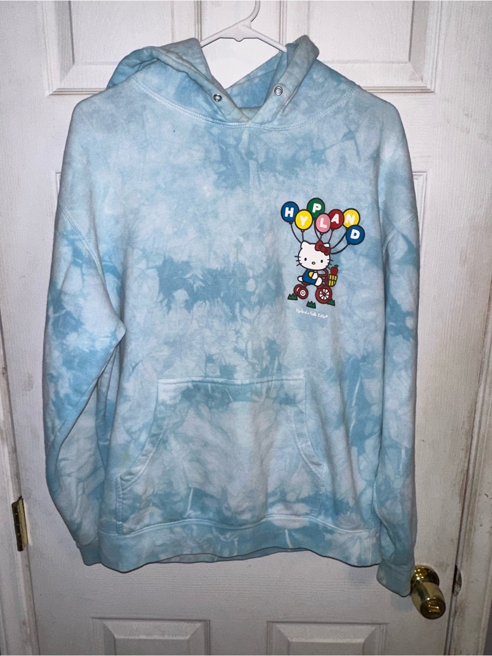 Hello Kitty Light Blue Tie-Dye Pullover Hoodie